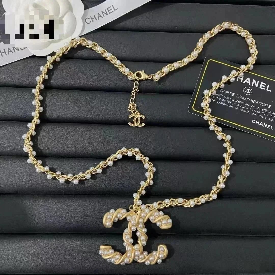 Chanel Classic Gold, Pearl, and Crystal Necklace