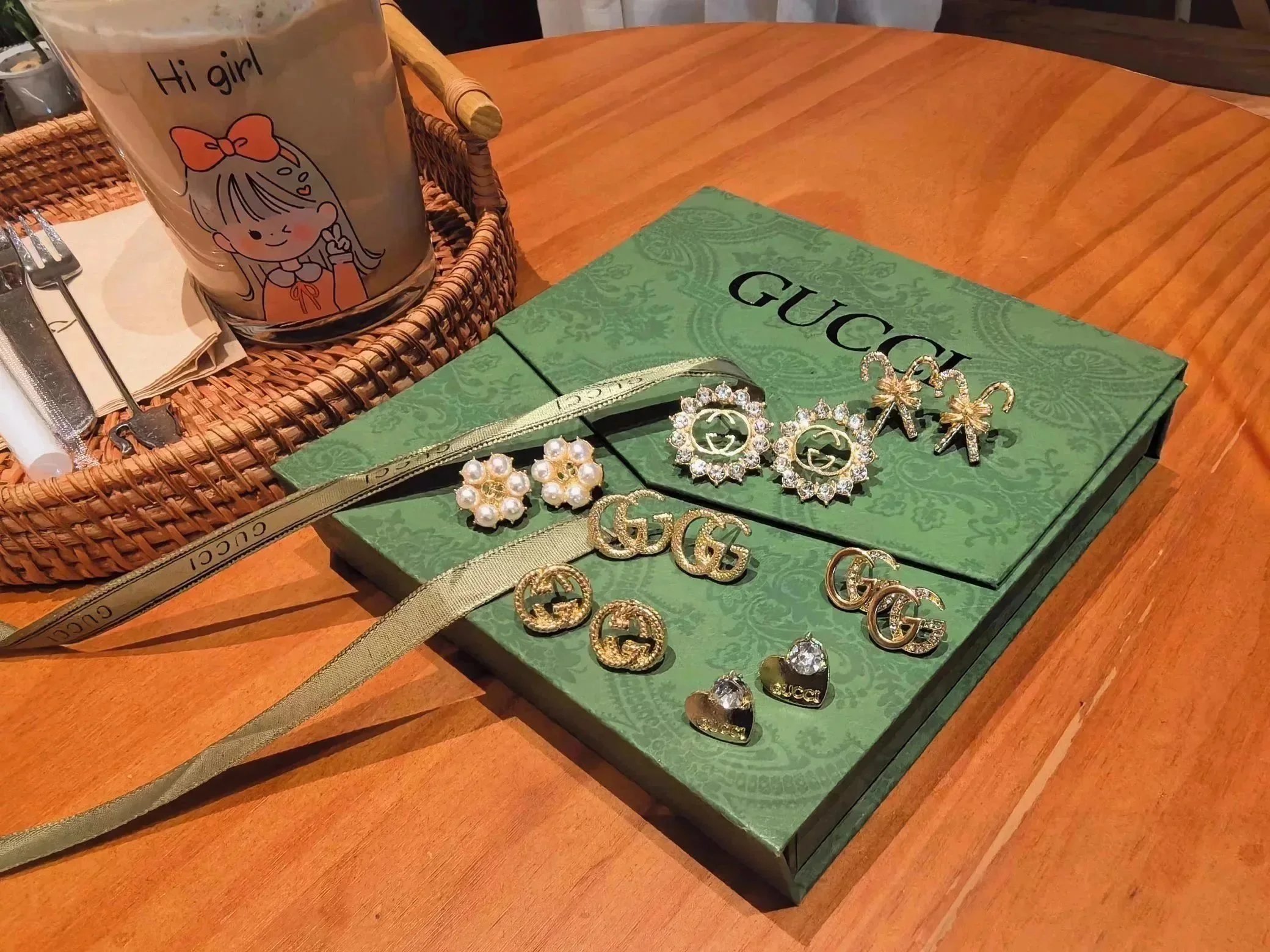 Gucci Double G Flower Stud Ring