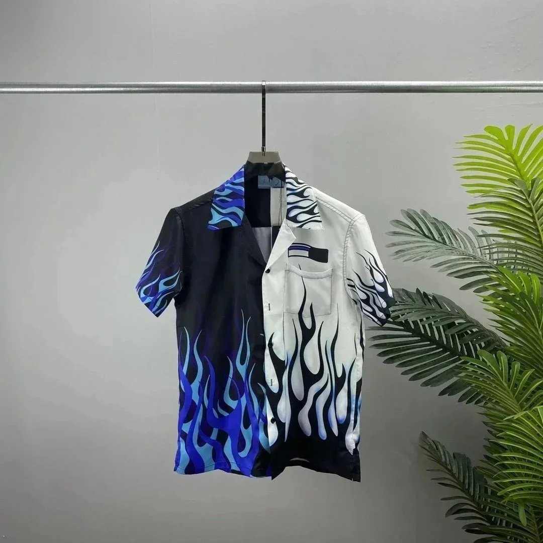 Double Match flames Print Shirt