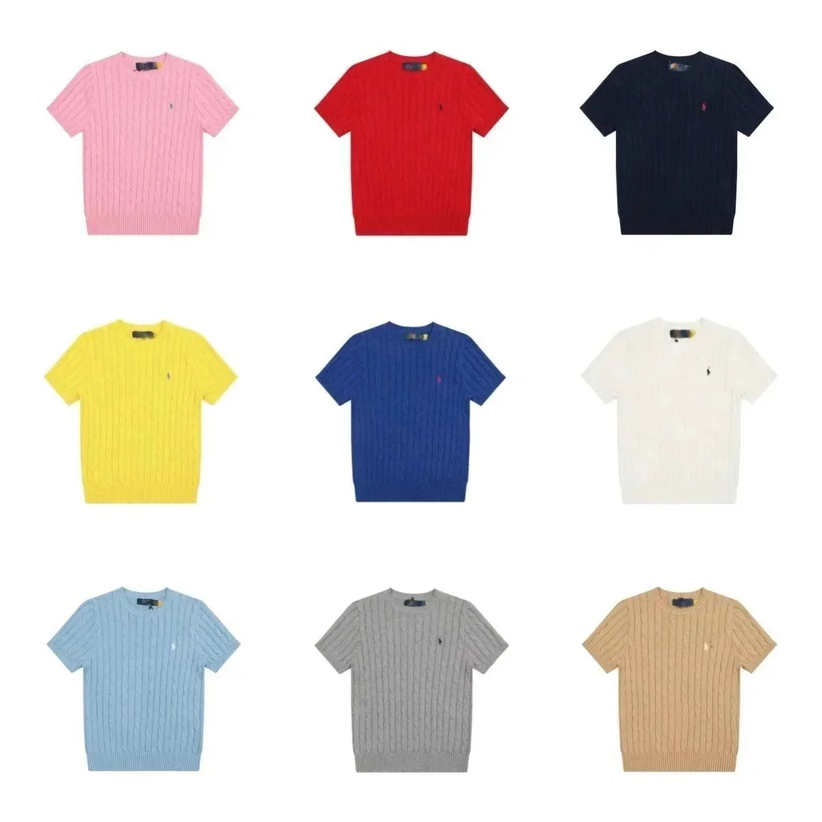 Cable-Knit Cotton Short-Sleeve Sweater