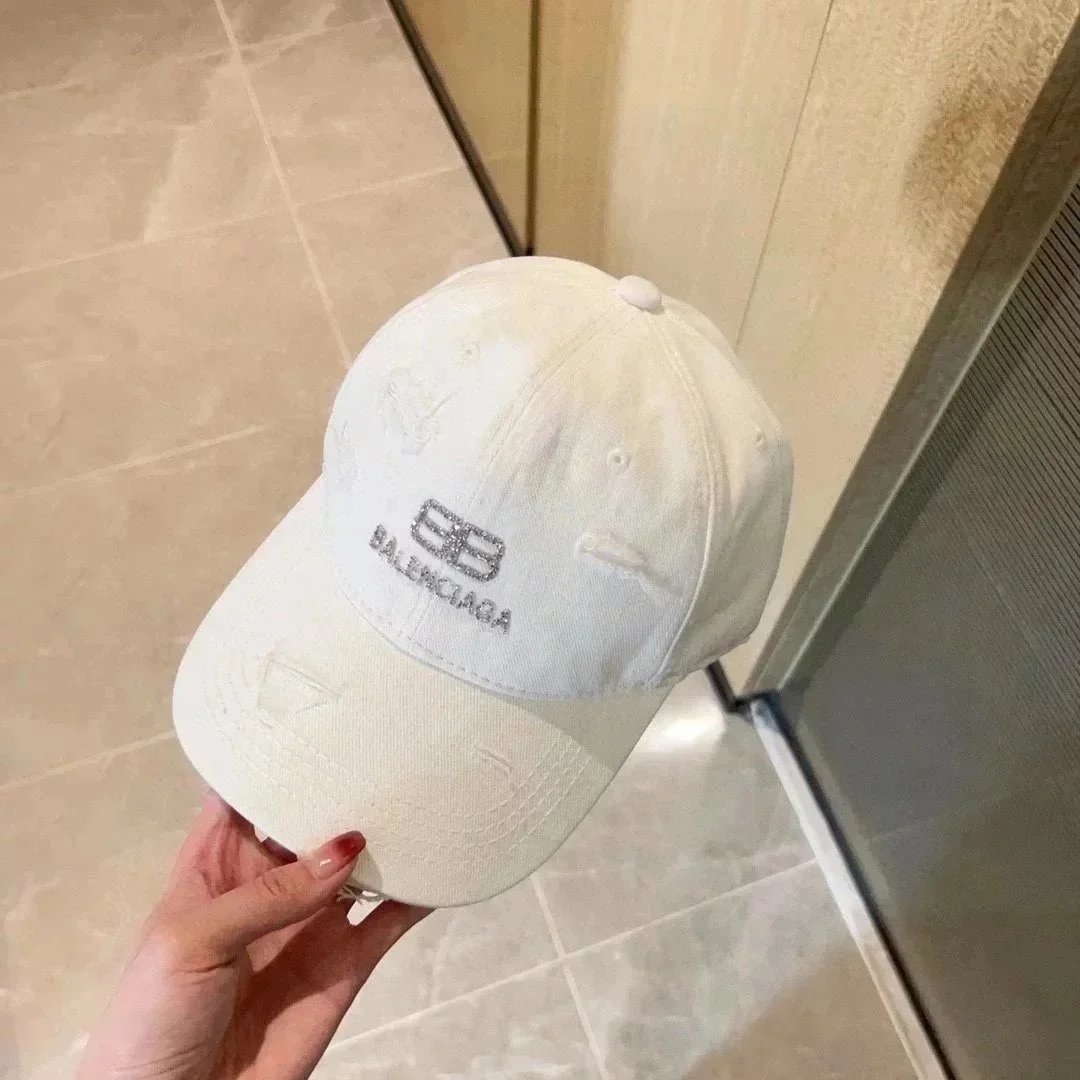 Womens Crystal Letter Embroidery Cap