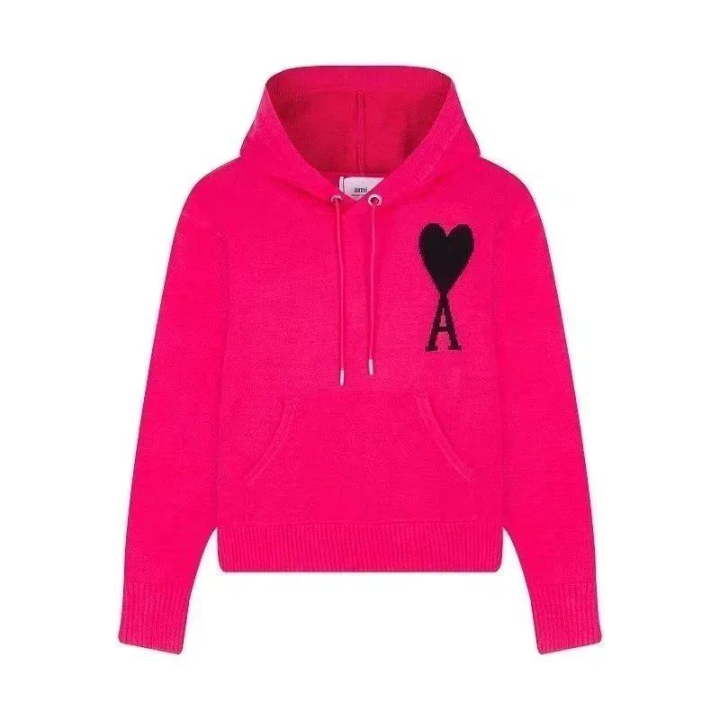 Ami Paris Heart A Hoodie Pink