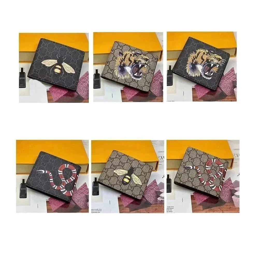 Gucci Bee Snakeskin Printed Fashion All-match Wallet