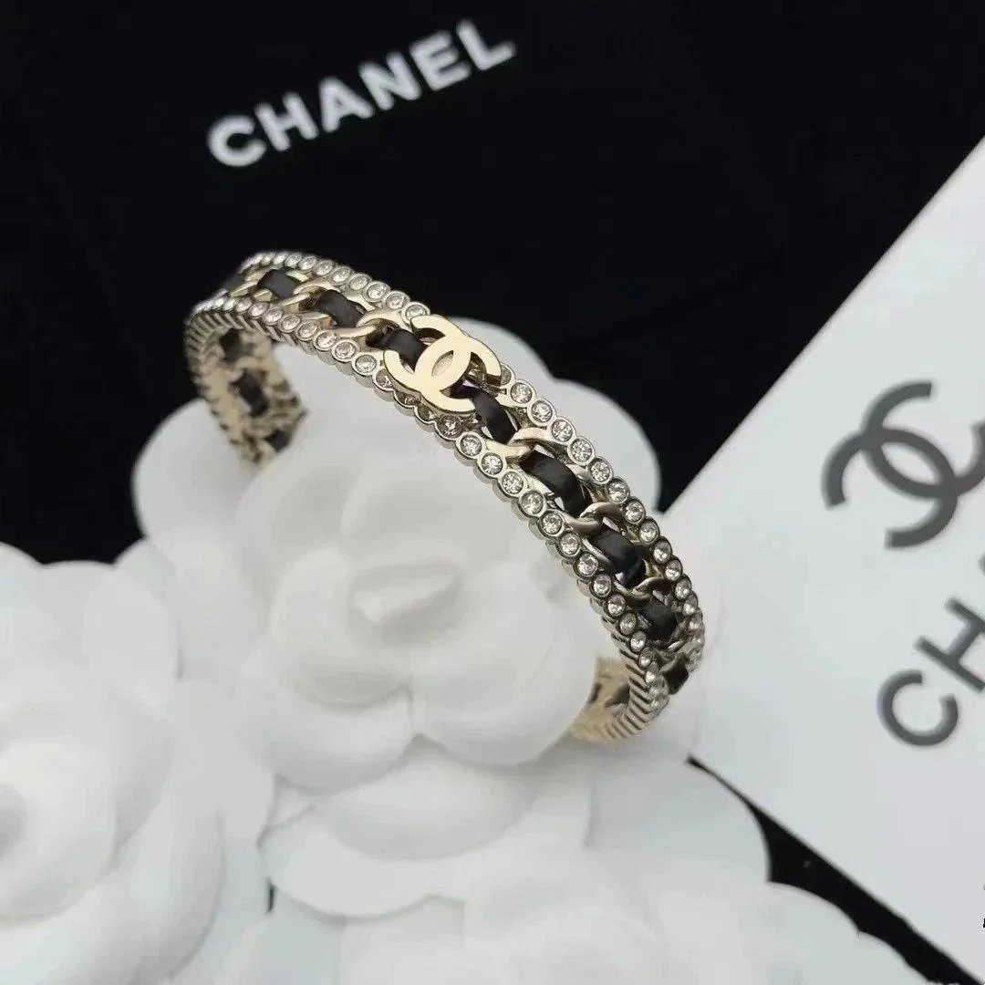 Chanel 23C New Sheep Leather Crystal Bracelet