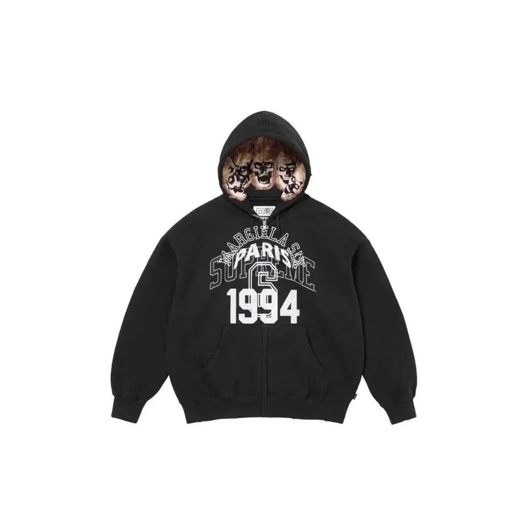 Supreme MM6 Maison Margiela Zip Up Hoodie Black