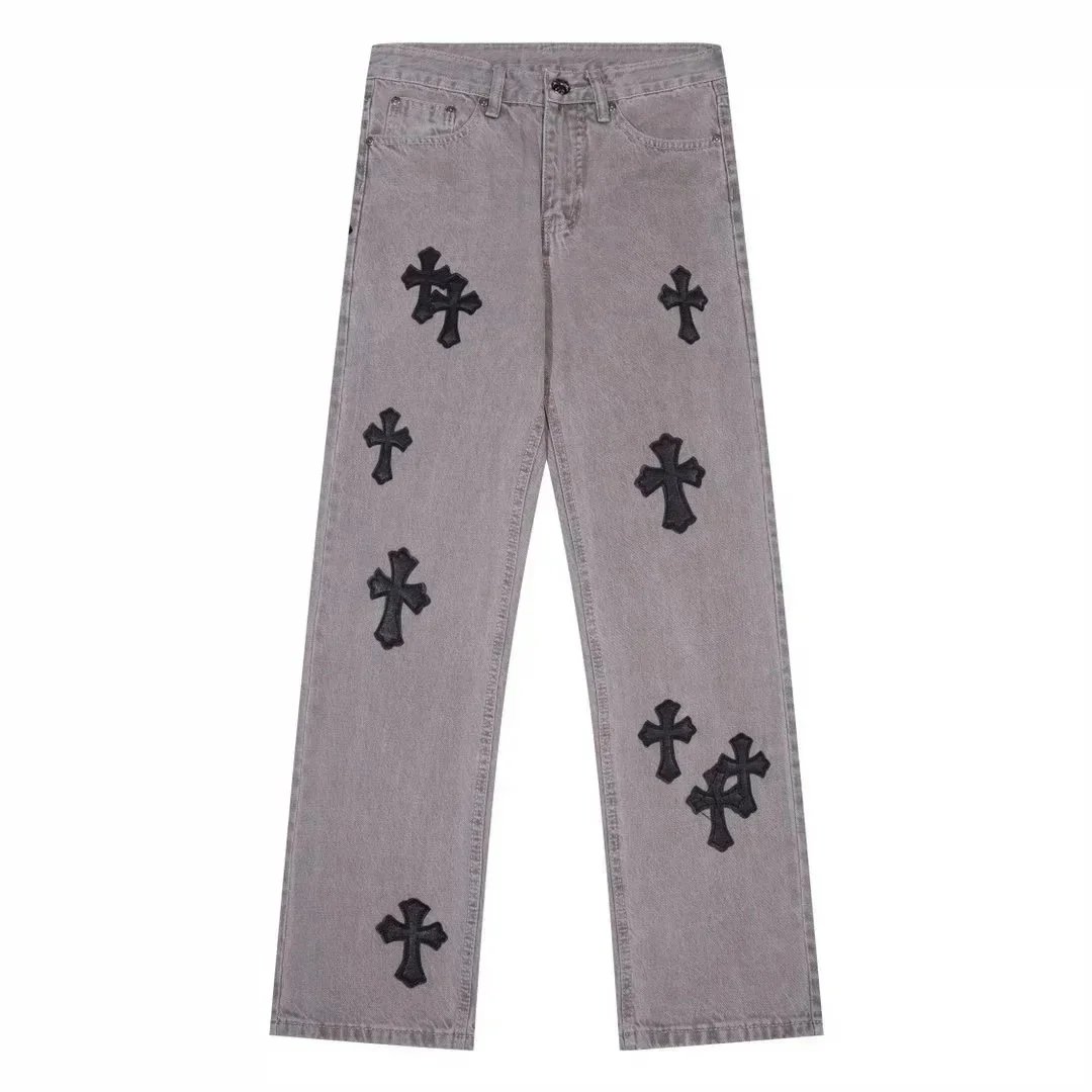 Hrome Heart Ponyhair Cross Leather Flared Jeans