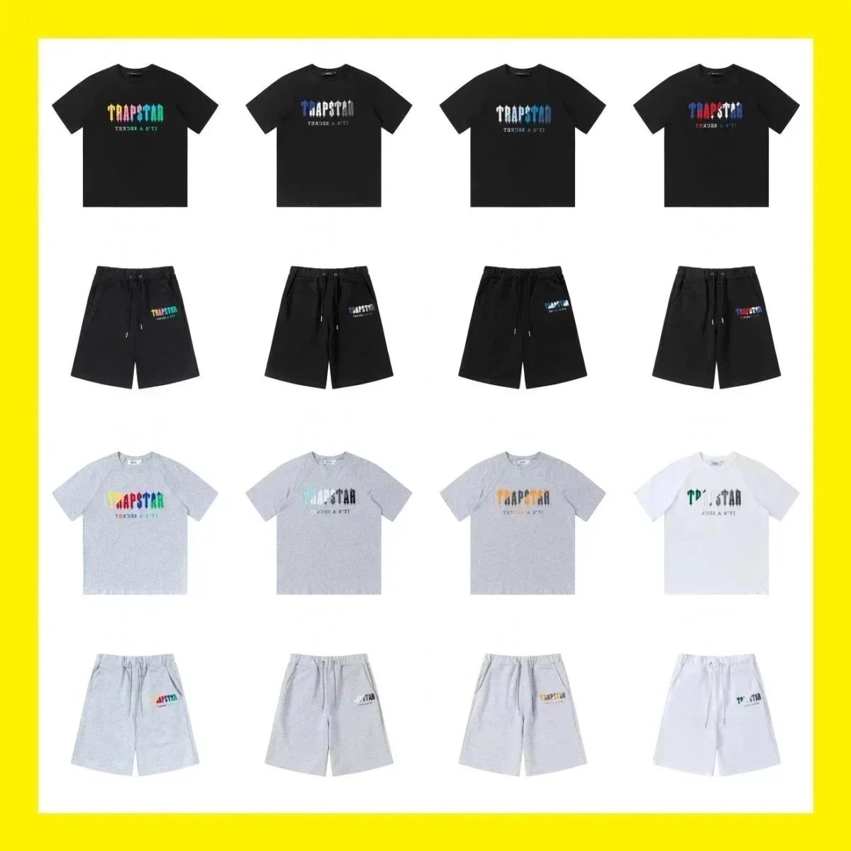 Trapstar Two-Piece Embroidered Short Sleeve Shorts Set