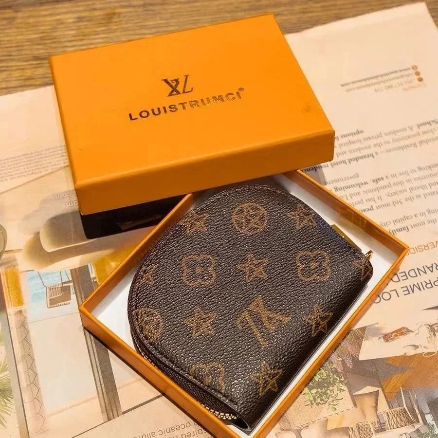 LOUISTRUMCI Monogram Canvas Round Zip Wallet for Women