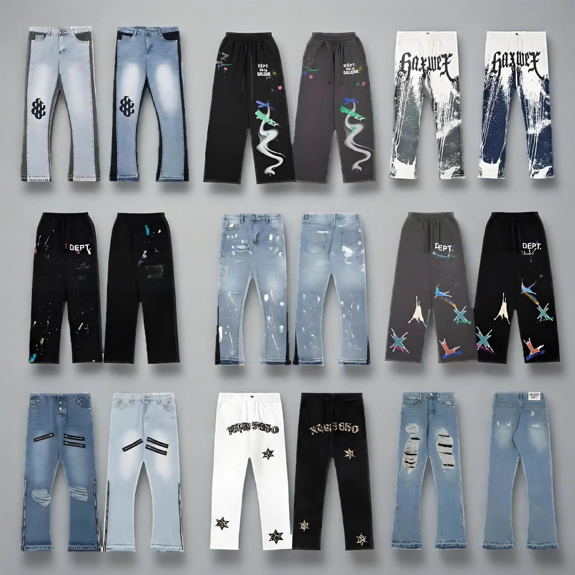 Haxwex Streetwear Pants Collection - Trendy Denim and Sweatpants