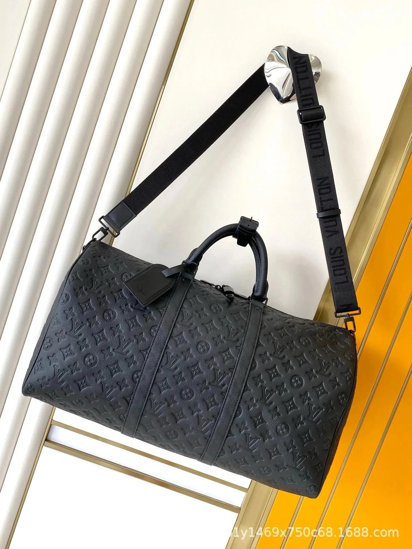 Louis Vuitton Black Monogram Empreinte Keepall 50 Duffle Bag
