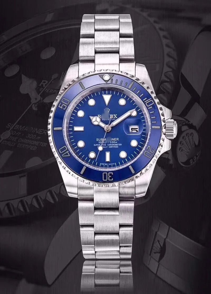 Rolex Submariner Blue Dial Stainless Steel Watch