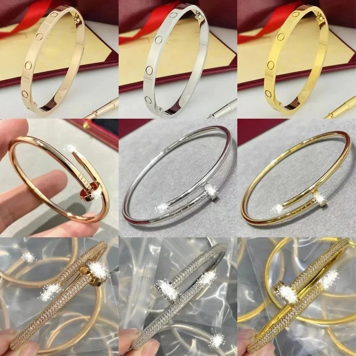 Elegant Gold Silver CZ Crystal Bangle Bracelet for Women Fashion Jewelry