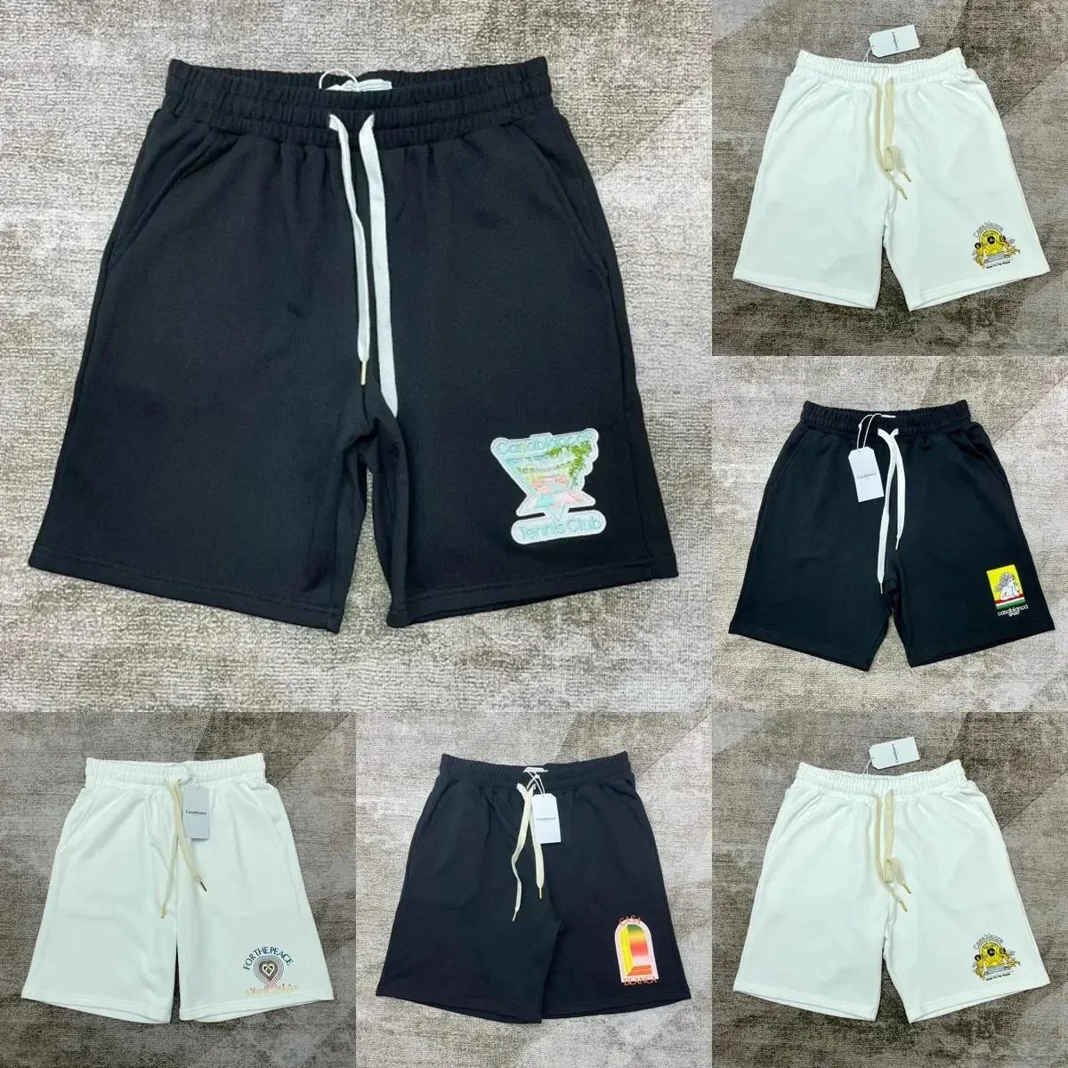Stylish Cotton Blend Shorts with Unique Patches for Men and Women