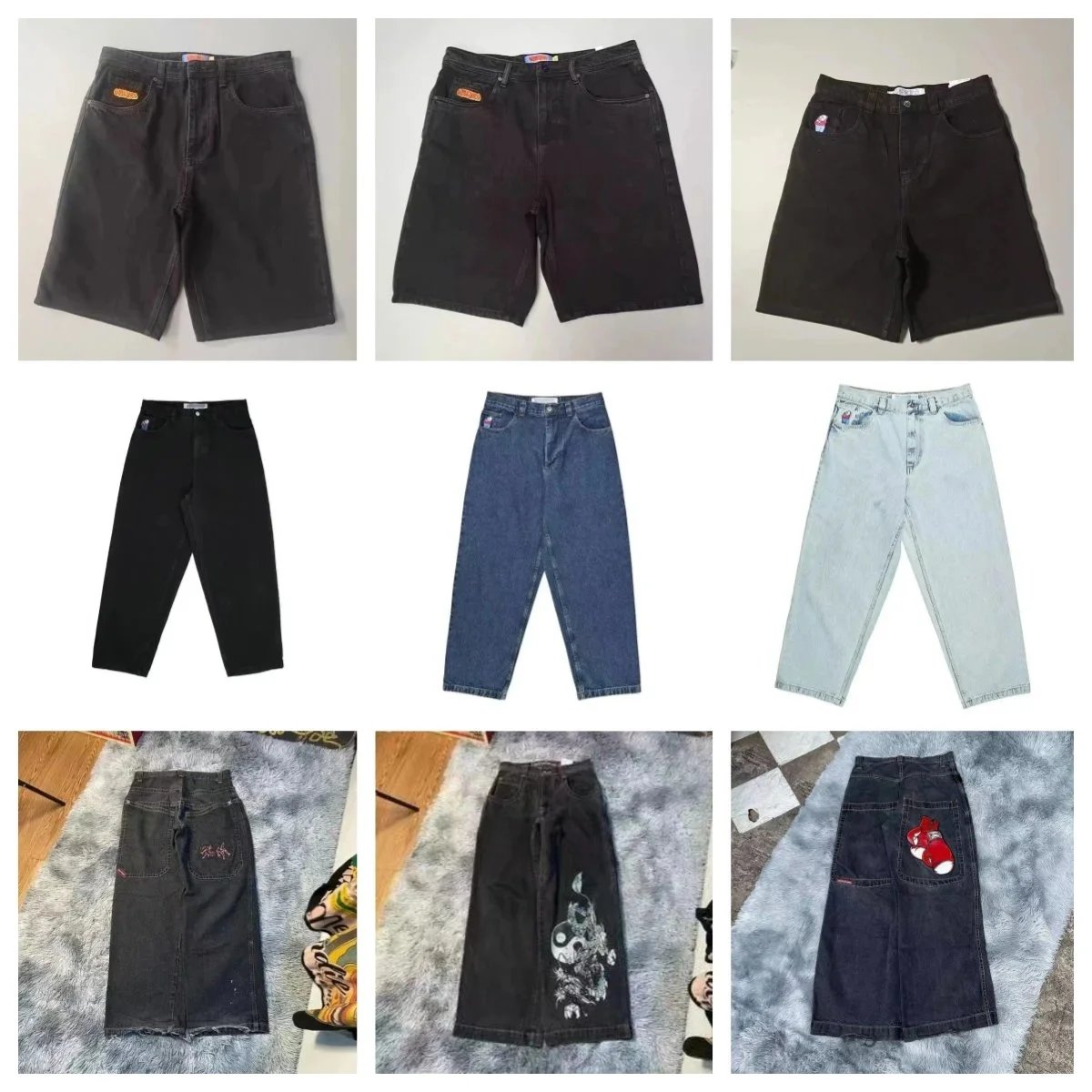 Vintage Denim Pants and Shorts for Men Women - Classic Retro Style