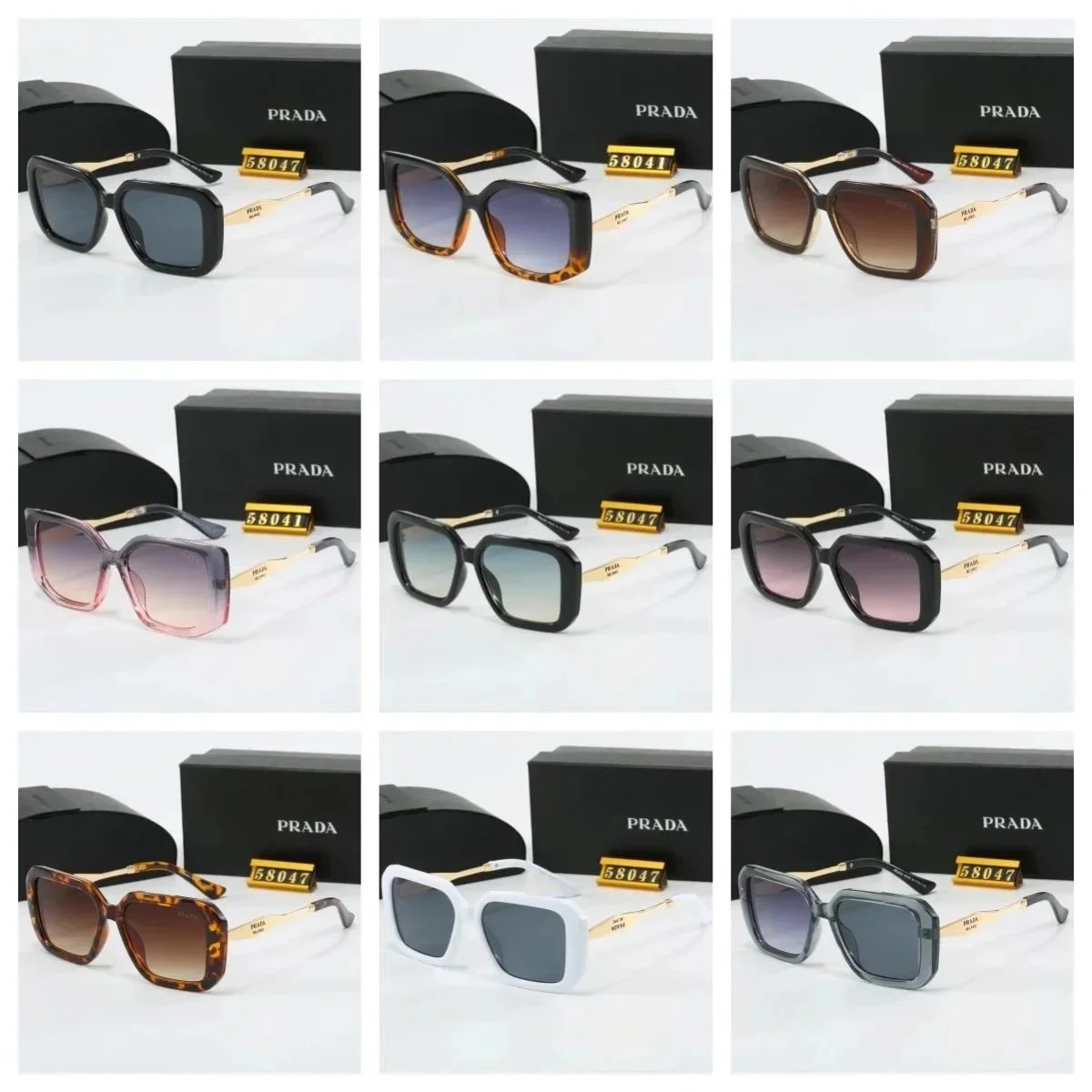 PRADA 58047 Square Sunglasses Fashion Designer Eyewear