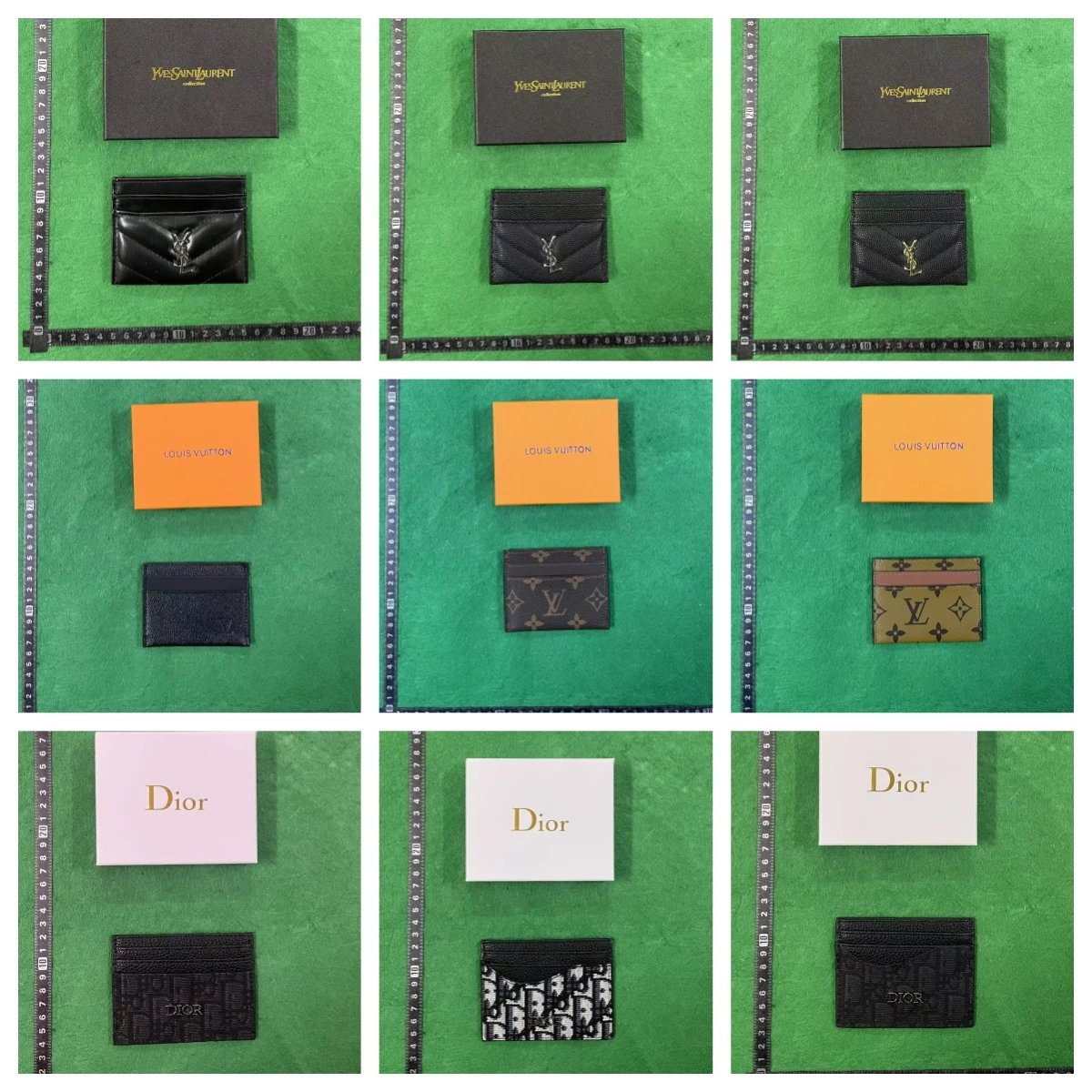 Luxury Brand Card Holders YSL Louis Vuitton Dior Mini Wallets