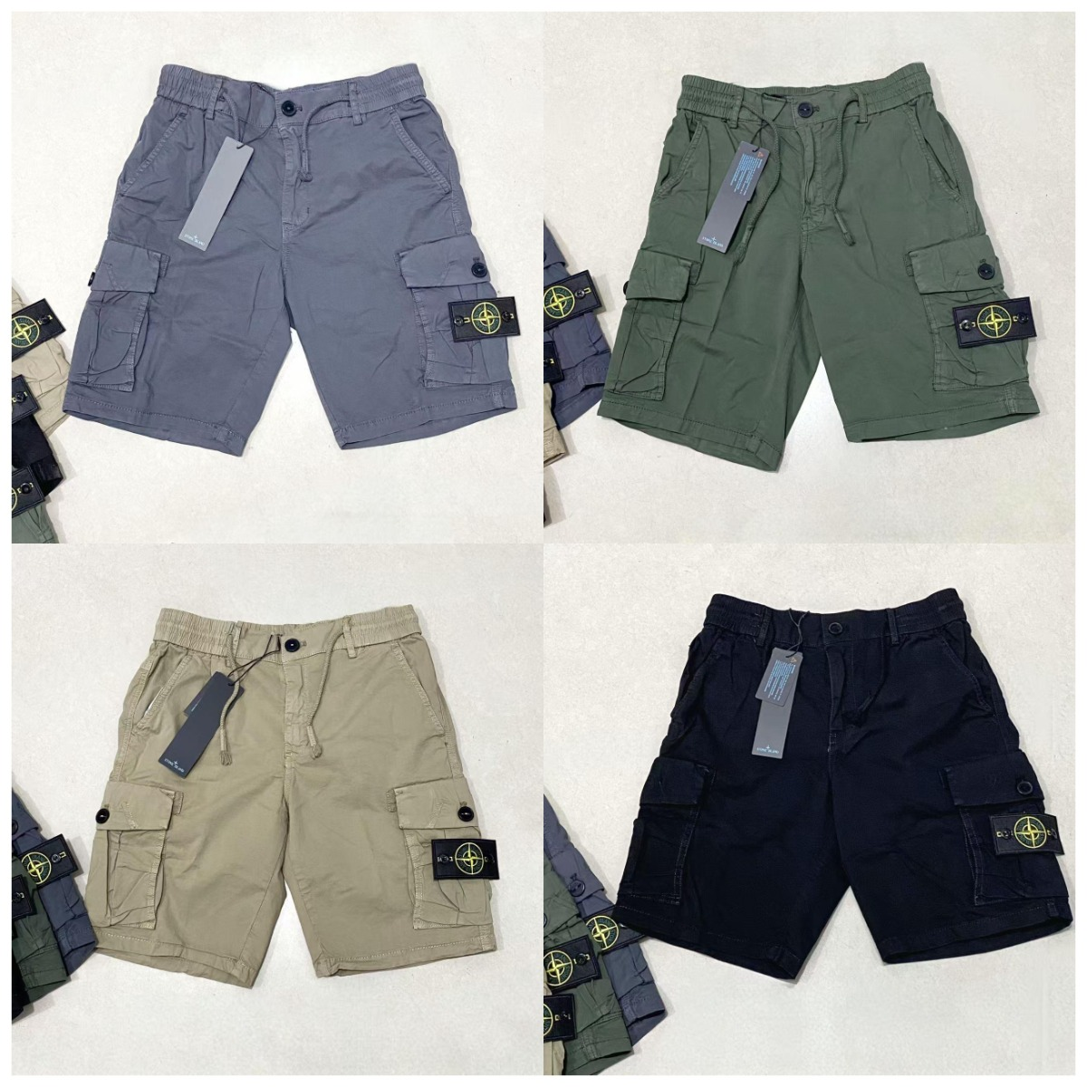 Stone Island Cargo Shorts for Men - Multi-Color Options