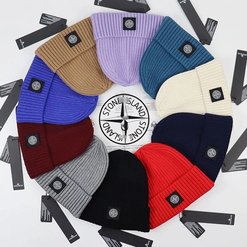 Stone Island Ribbed Beanie Hat in Multiple Colors