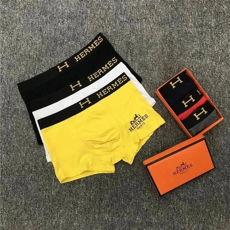 Hermes Men's Boxer Briefs Set - Luxury Cotton Underwear