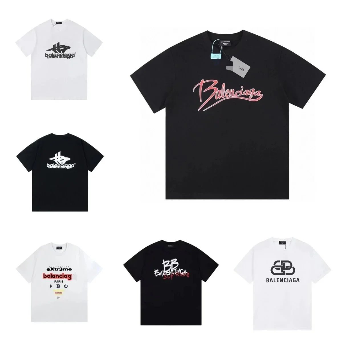 Balenciaga Logo T-Shirt Men's Streetwear Fashion Tee