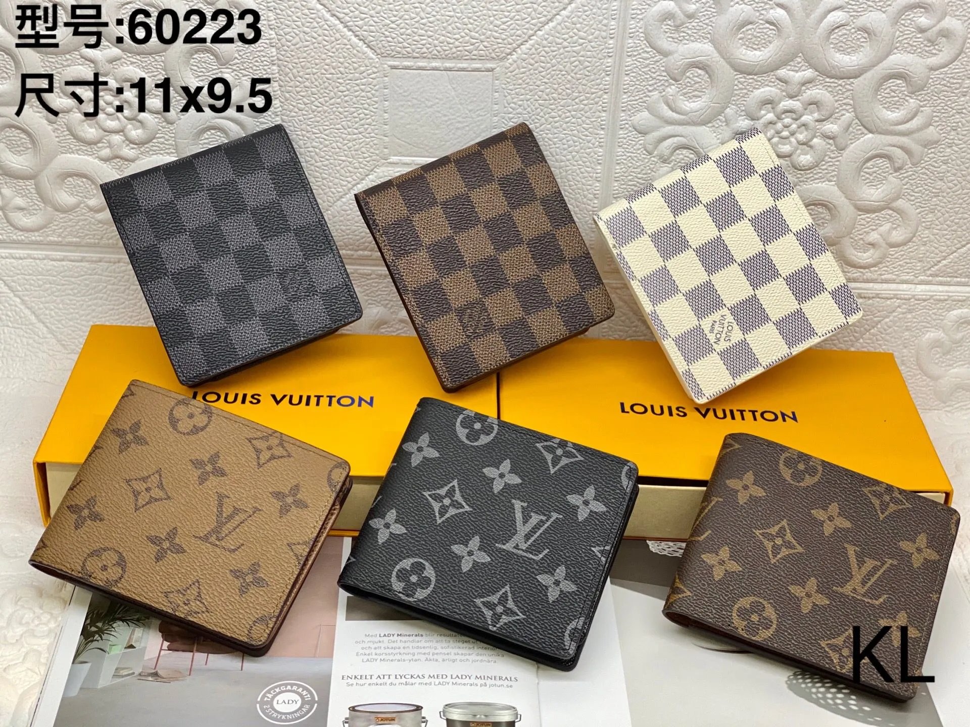 Louis Vuitton Damier and Monogram Wallet 60223 Compact Bi-Fold Wallet
