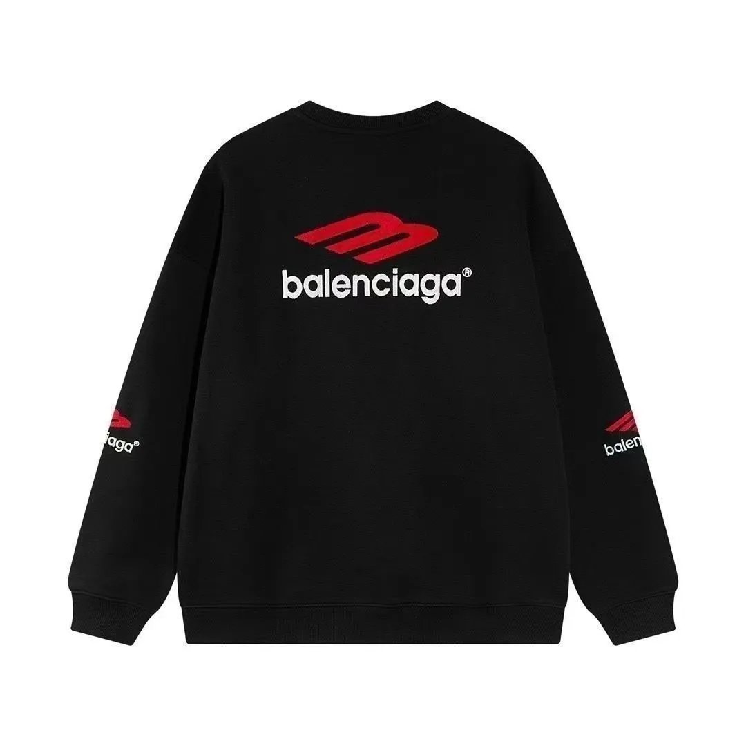 Balenciaga Black Logo Sweatshirt Oversized Streetwear