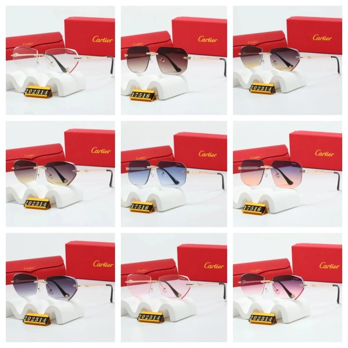 Cartier Sunglasses 202314 17516 Fashion Aviator Shades