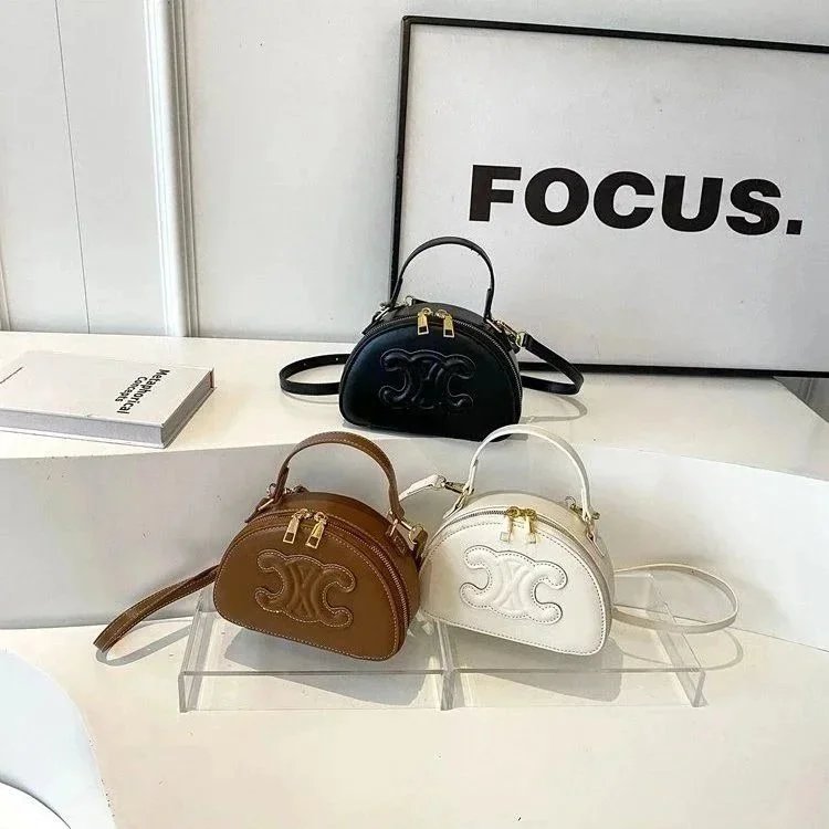 Celine Mini Oval Bag in Black Brown and White