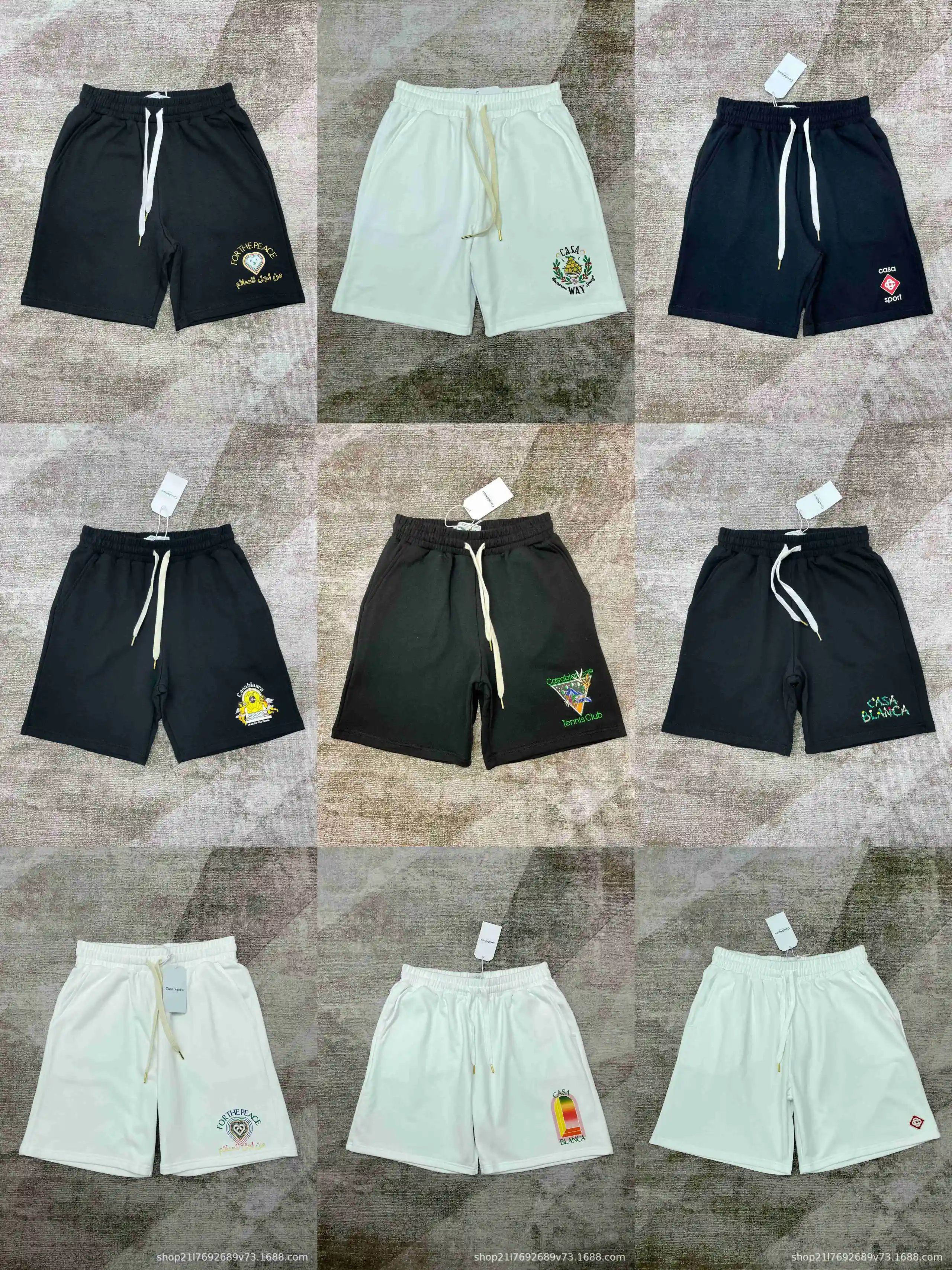 Casa Way Embroidered Drawstring Shorts for Men and Women