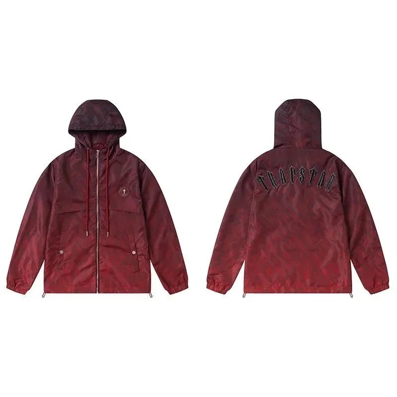 TRAPSTAR Red Hooded Windbreaker Jacket Men's Streetwear