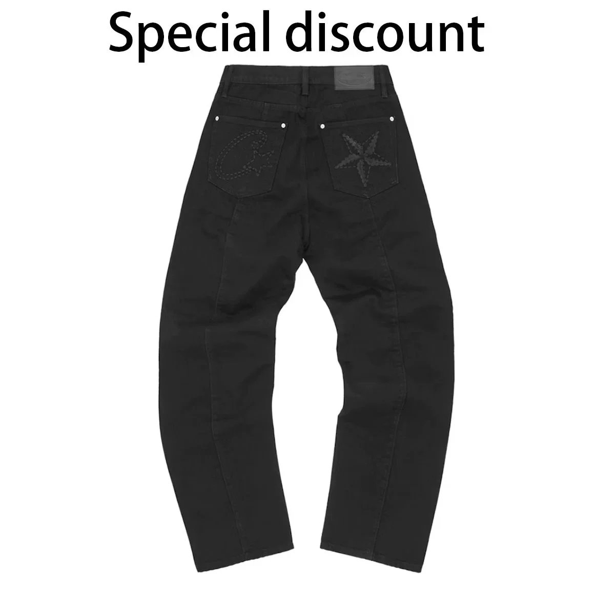 Converse Black Denim Jeans with Star Patch Design