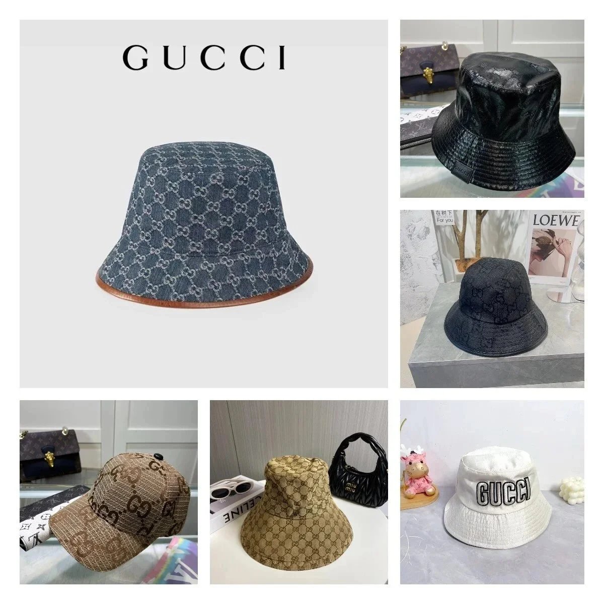 Gucci Bucket Hat Monogram Pattern Fashion Headwear