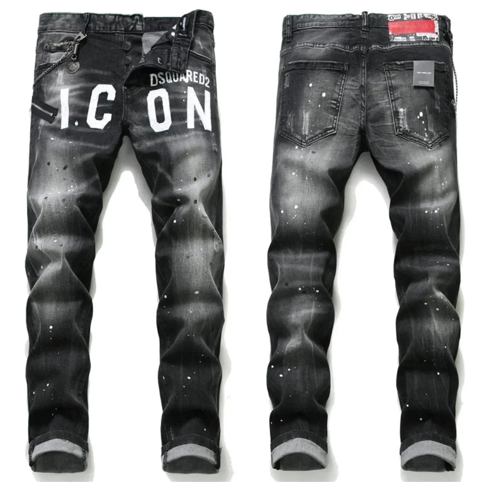 DSQUARED2 ICON Black Denim Jeans for Men