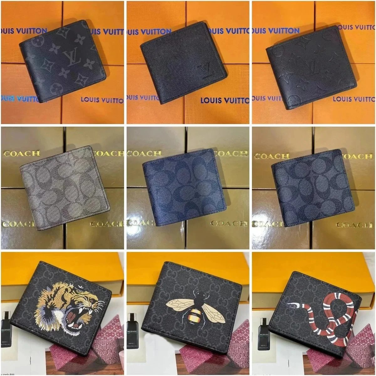 Luxury Men's Wallets by Louis Vuitton and Coach with Animal Print Designs