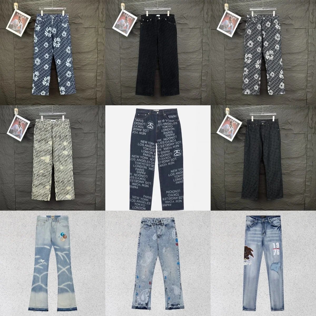 Chanel Printed Denim Pants Women Fashion Designer Jeans