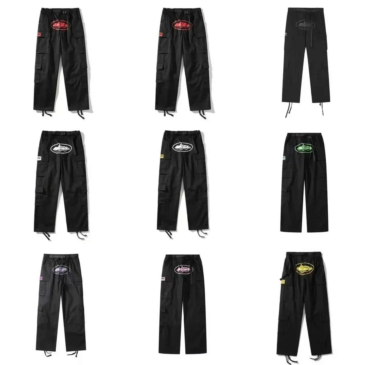 Supreme Cargo Pants Black with Logo Patch