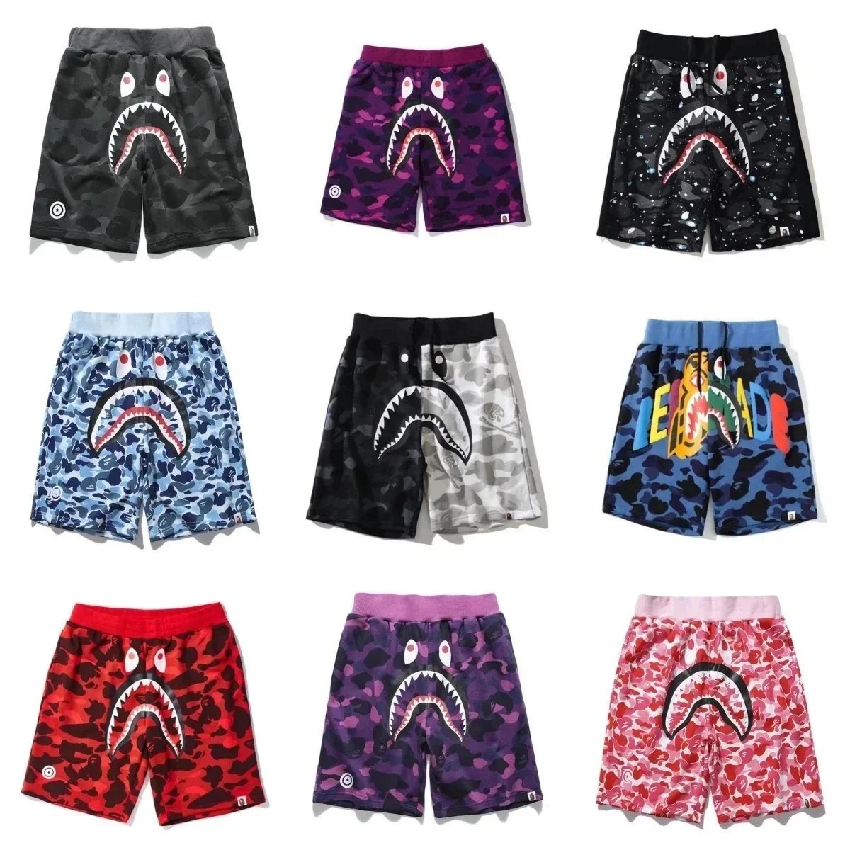 BAPE Shark Camo Shorts Men's Streetwear Fashion