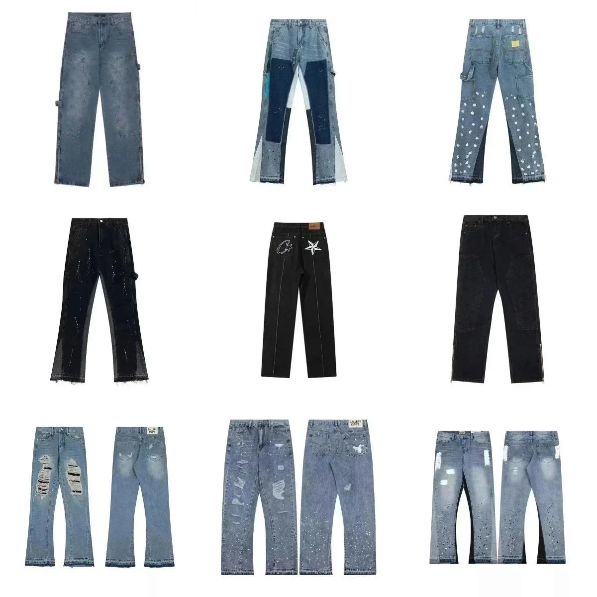 MALLERY CROFT Denim Pants for Men and Women - Fashionable Ripped and Patchwork Jeans