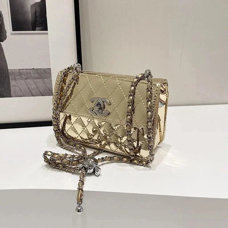 Chanel Gold Quilted Chain Shoulder Bag