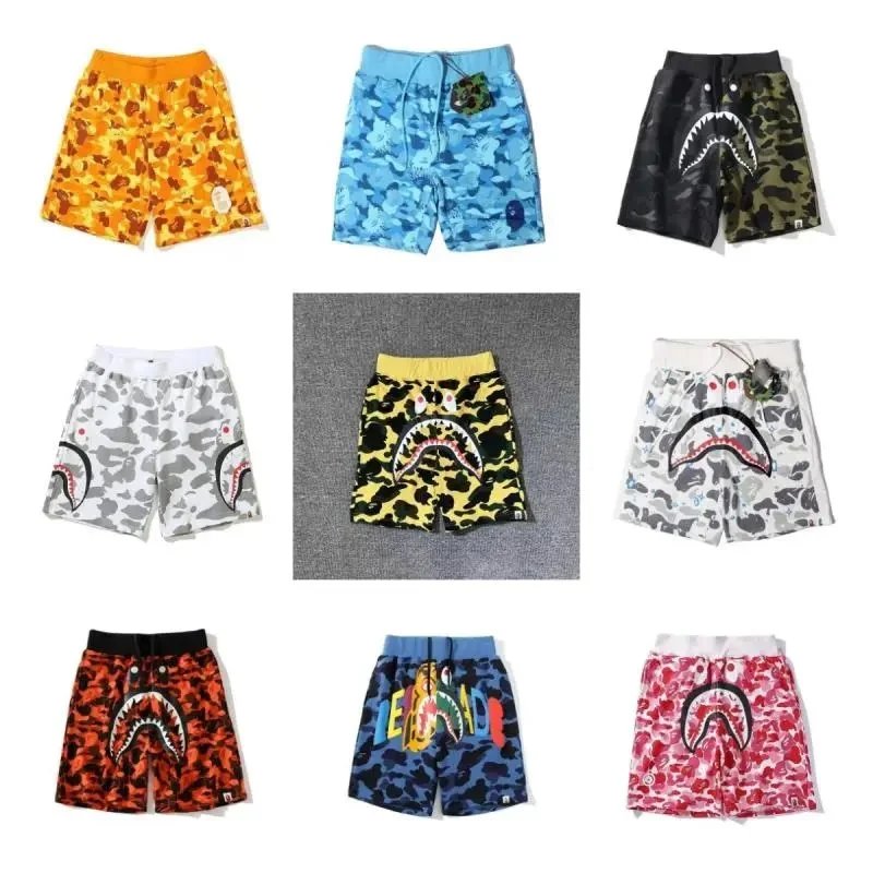 BAPE Shark Camo Print Swim Shorts for Men and Women