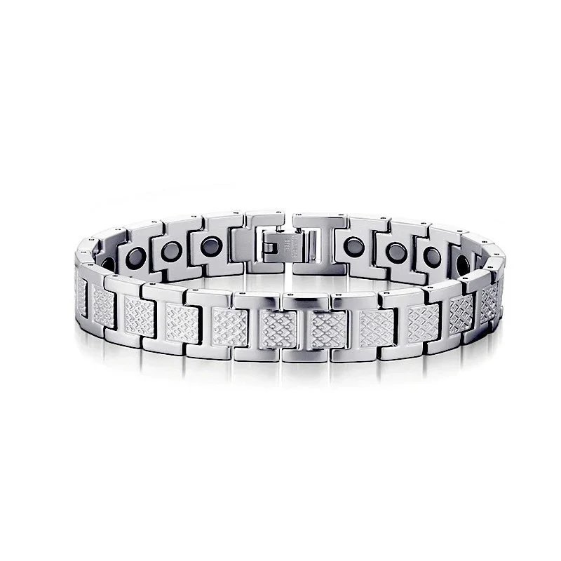 Tiffany & Co. Men's Stainless Steel Bracelet with Diamond Pattern