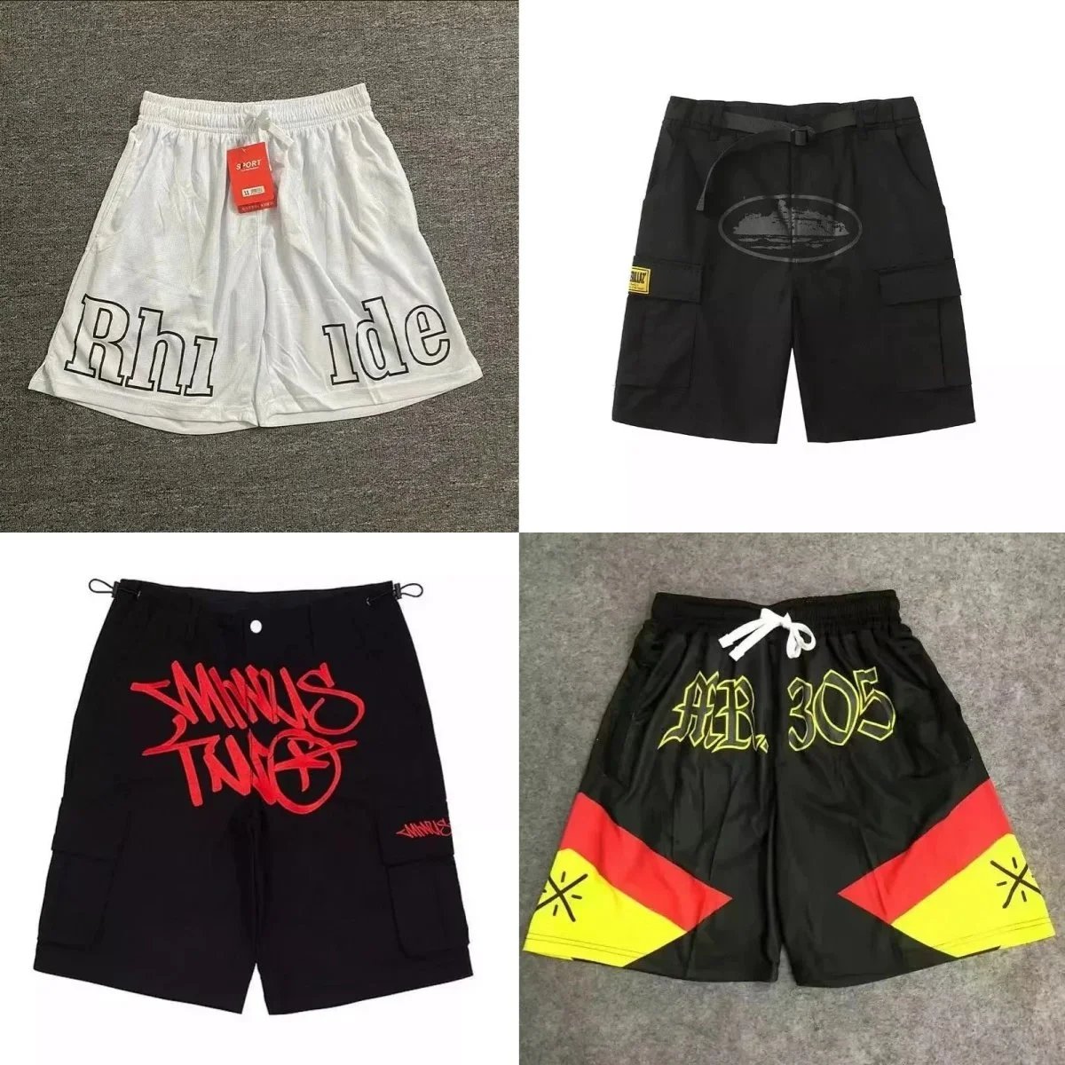 Rh1de Brand Cargo Shorts for Men Streetwear Fashion