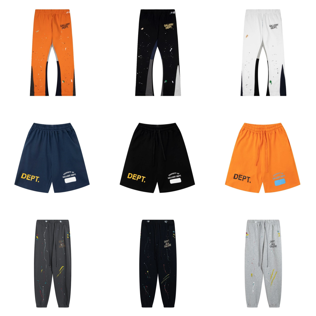 Gallery Dept Paint Splatter Pants and Shorts for Men Women