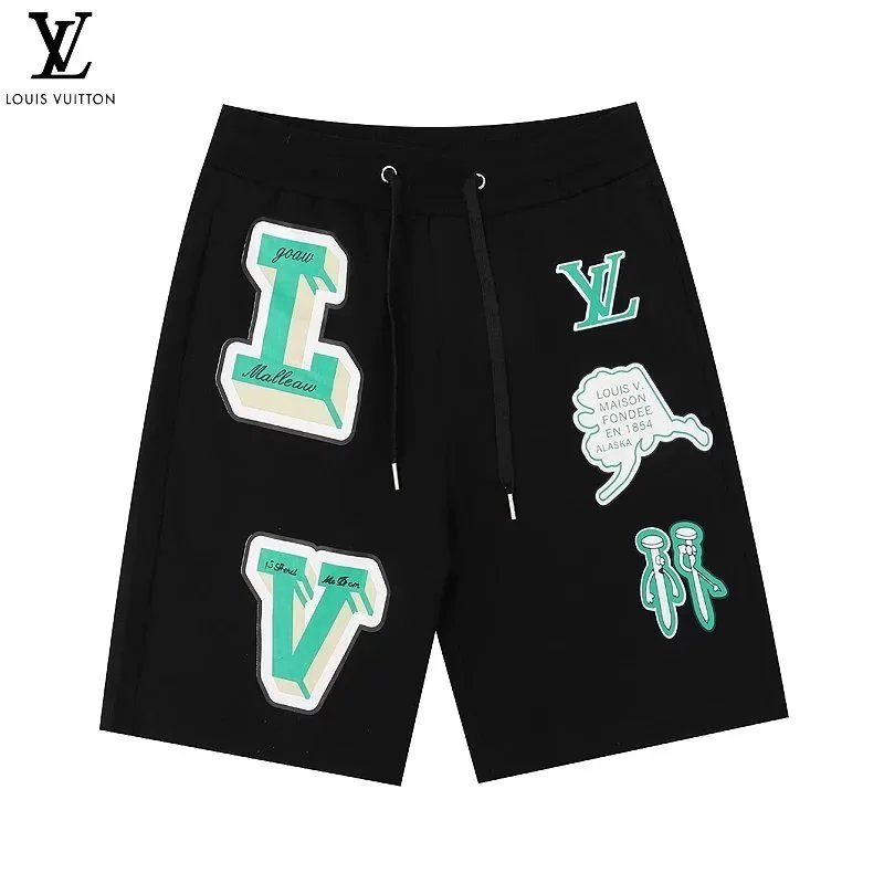Louis Vuitton Black Graphic Print Shorts for Men