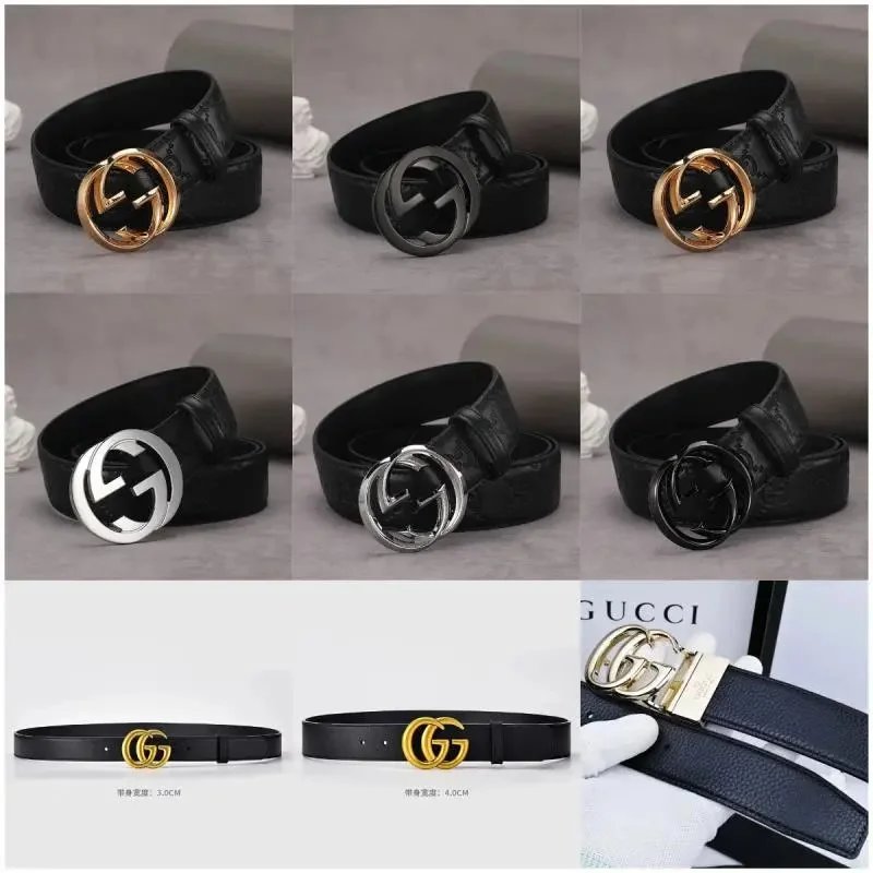 Gucci Leather Belt with Double G Buckle for Men and Women