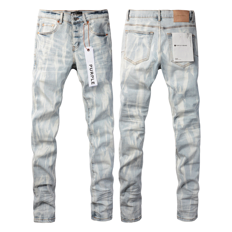 Men's Light Wash Tie Dye Jeans Slim Fit Denim Pants