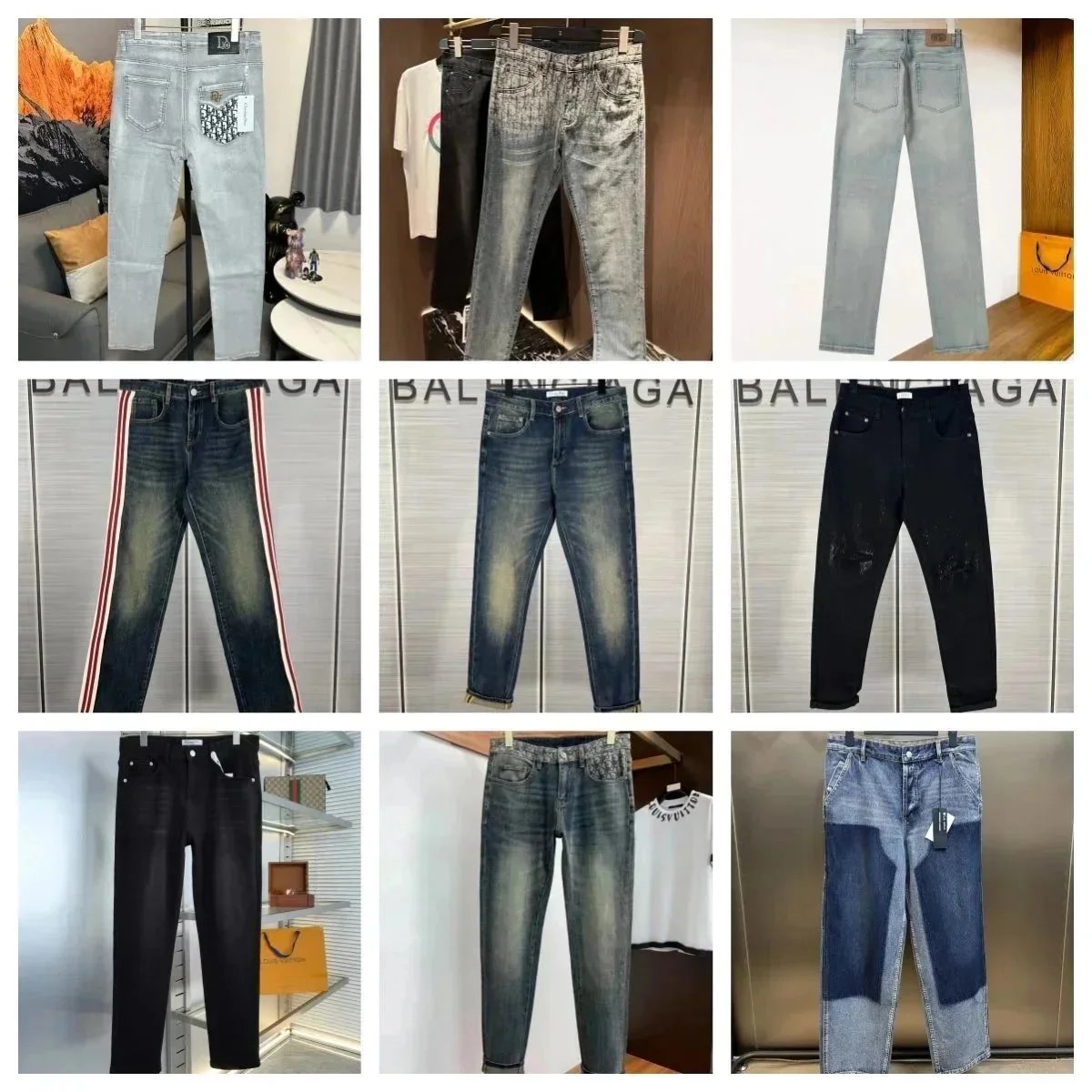 Balenciaga Men's Designer Jeans Fashion Denim Pants