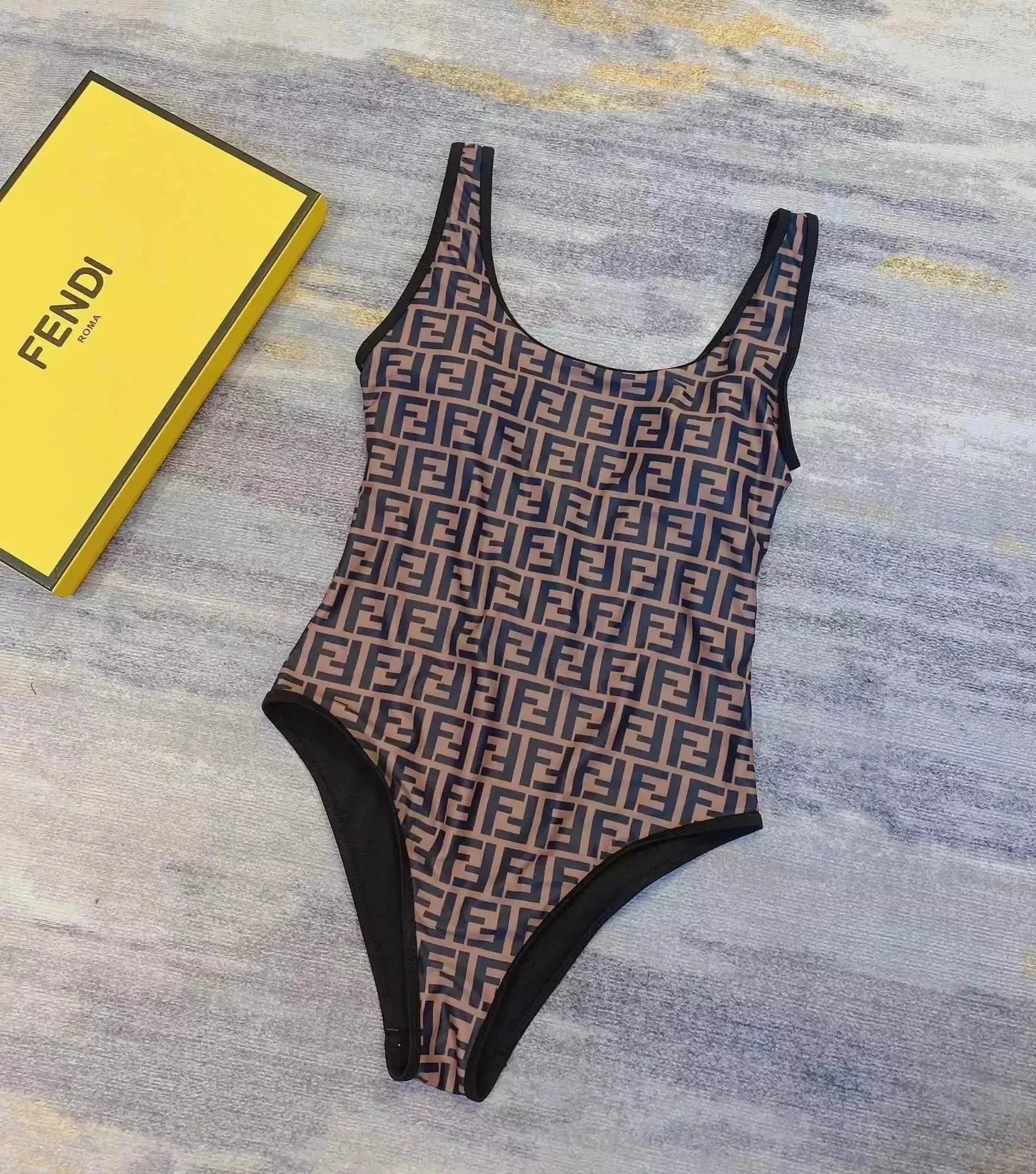 FENDI Logo Print One-Piece Swimsuit for Women