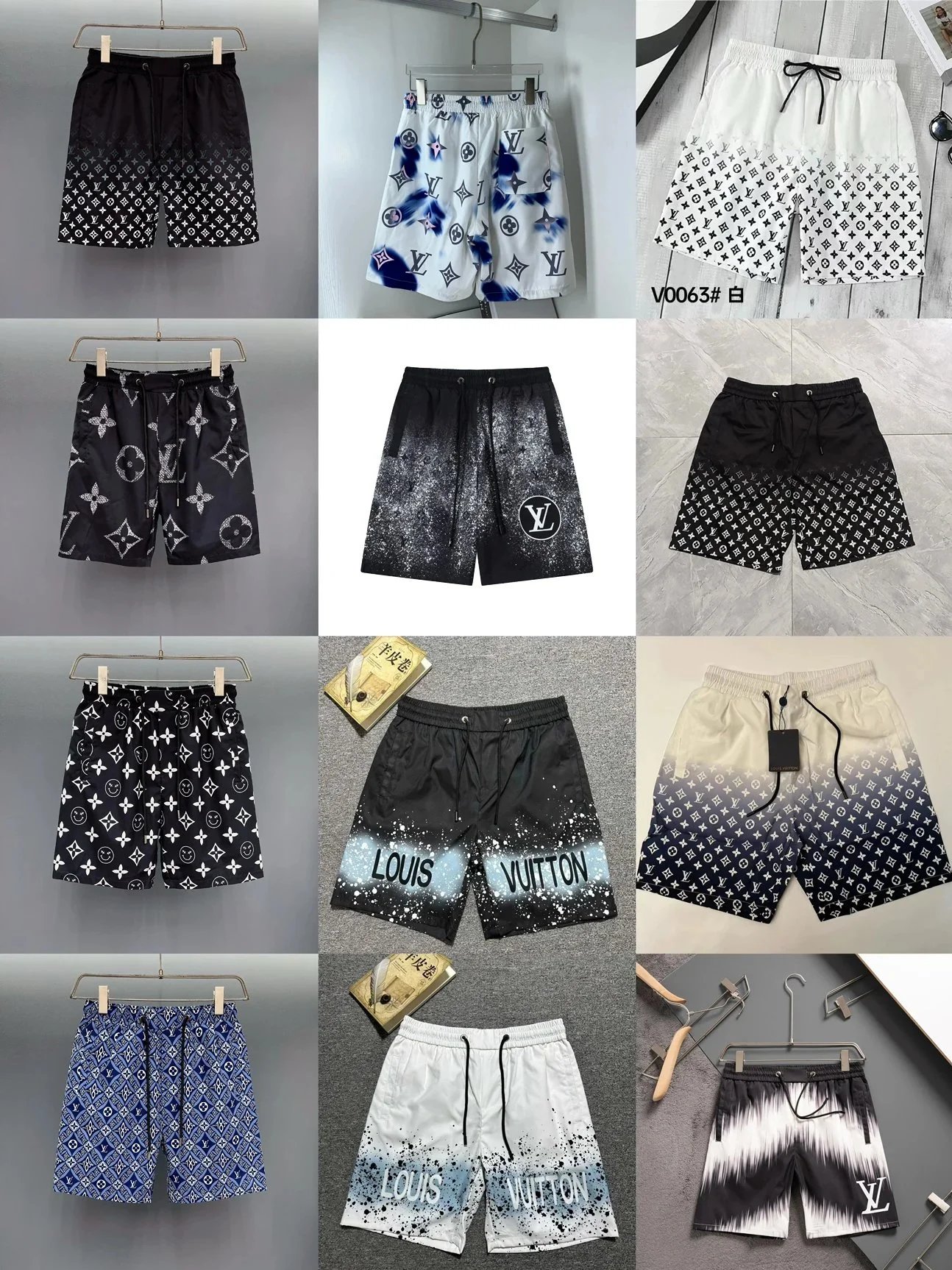 Luxury Louis Vuitton Patterned Men's Shorts Fashion Swimwear