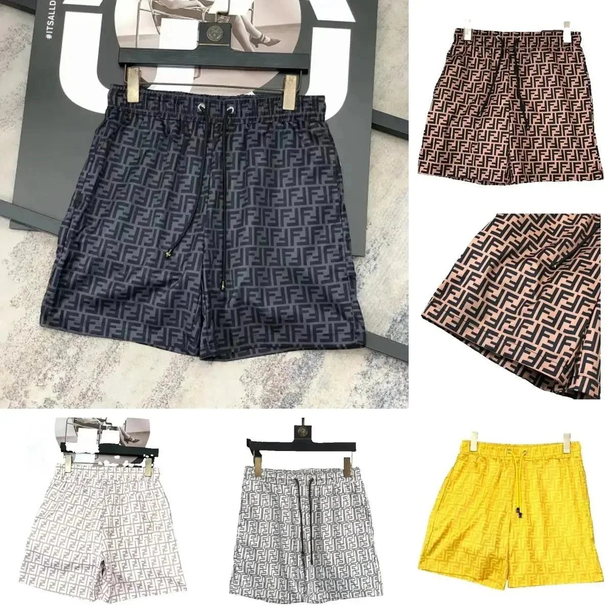 Fendi FF Logo Print Swim Shorts for Men